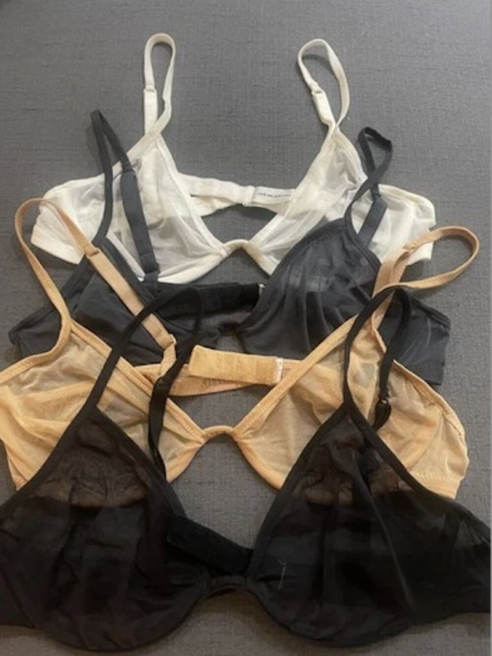 Intimissimi lot of 4 bras sheer non-padded mesh SZ 34C